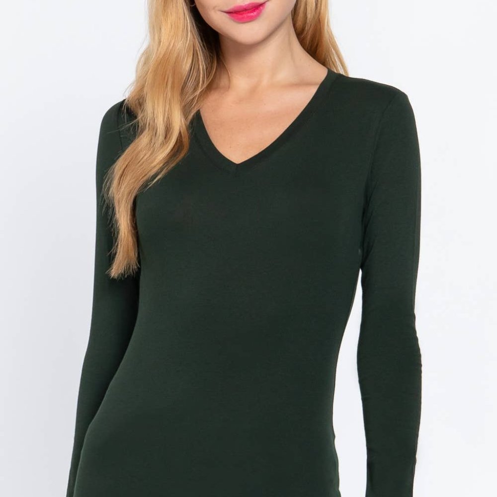 Dark Grren LS T shirt by 42pops